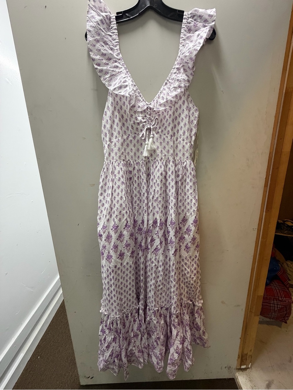 NWT Cleobella Christina Lavender Ruffle Midi Dress size Small
